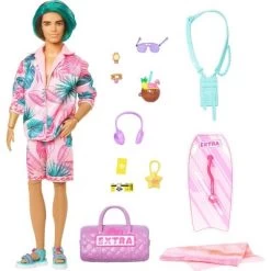 Travel Ken Doll With Beach Fashion, Barbie Extra Fly