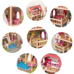 ShpilMaster Wooden Doll House With Toys And Furniture Accessories With LED Light For Ages 3+ 16 ShpilMaster Wooden Doll House With Toys And Furniture Accessories With LED Light For Ages 3+ -Toy Doll World GUEST fff8b5fb 2d36 4d2e bb00 3c7d130eaba2